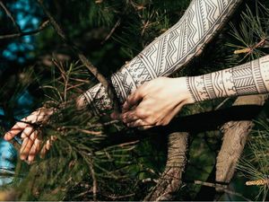 Arm band tattoo by Andrei Vintikov #AndreiVintikov #armband #armbandtattoo #band #bracelet #bands #arm #linework #dotwork #blackwork #tribal #neotribal