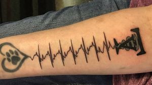 Vet tech with their dogs pulse/heartbeat monitor