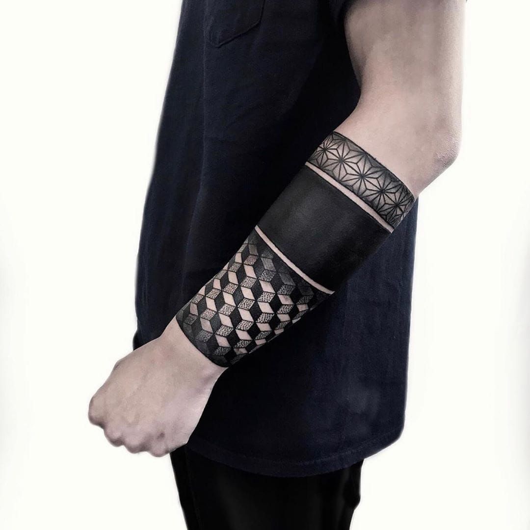 Bracelets tattoo designs geometrical ornate Vector Image