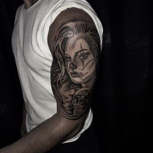 Done at @house_nr.10 ➕egestngracani@gmail.com➕...... .#tattoo#tattoos#tattooartist#art#artwork#artlife#ink#inkmaster#inklife#inkmagazine#girl#skull#payaso#artist#tattooideas#realistic#design#instagood#egestink#albania#2019#housenr10