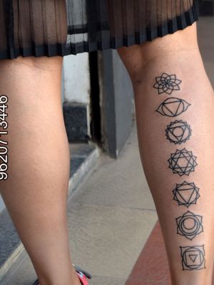 7 chakras tattoo done at Kinglines Tattoo Studio For appointments- 9620713446