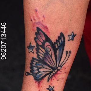 Watercolor Butterfly  tattoo done at Kinglines Tattoo Studio , BangaloreFor appointments- 9620713446
