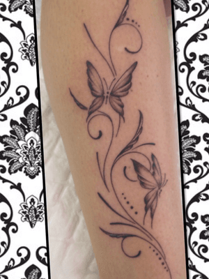 Ornemental and butterfly,design and tattoo by laetitia