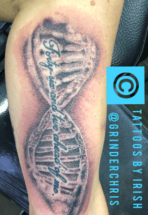 Stippled double helix (did not do lettering)