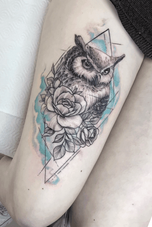 Owl tattoo watercolor 