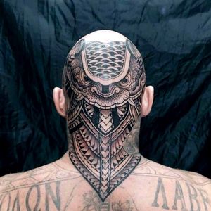 Singha tattoo Thai polynesian inspired #thaistyle #sakyant #polynesian #maori #blackwork #tattooideas 