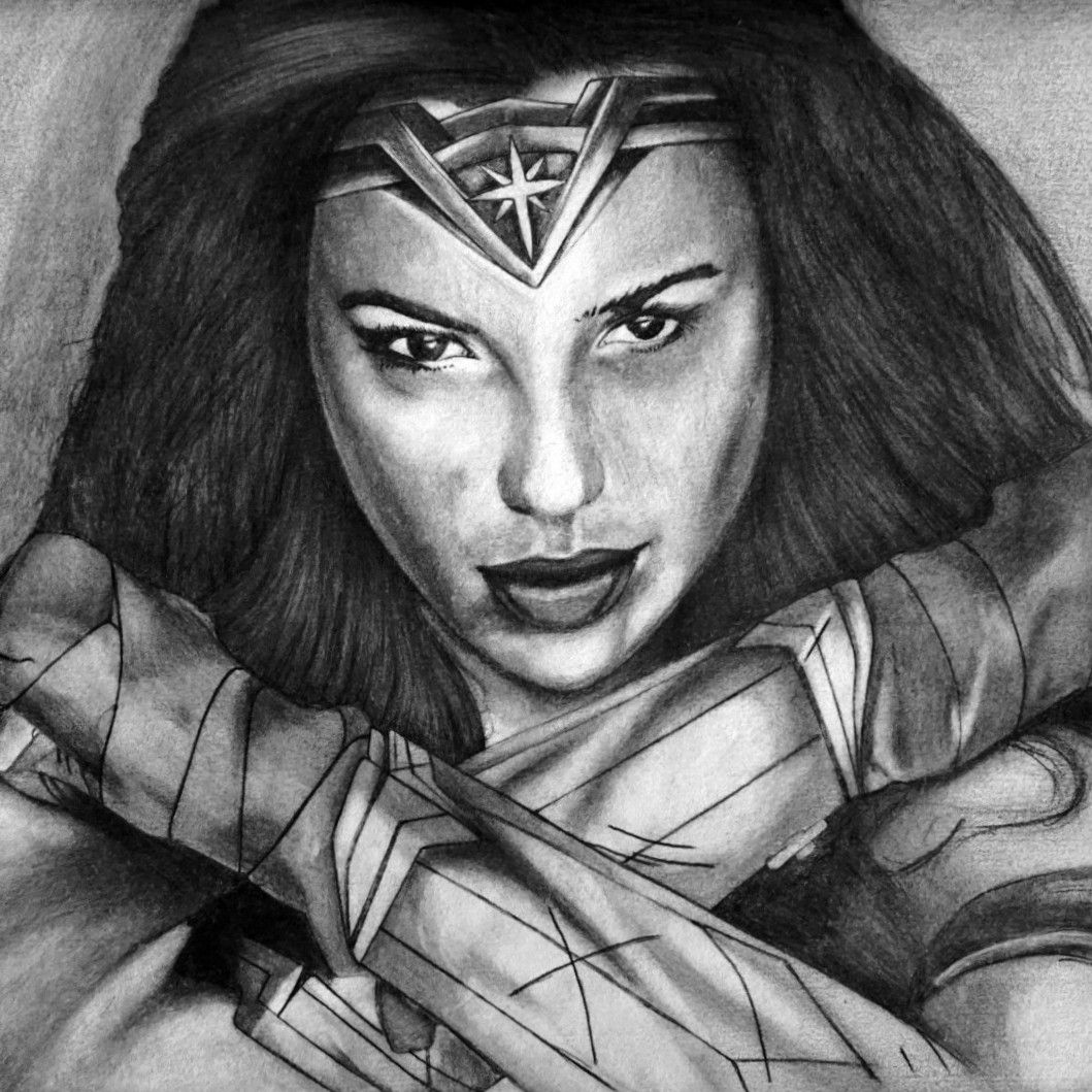 Wonder Woman pencil sketch Size A4