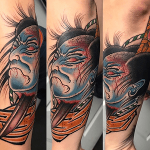 This guy is not having a good day. Namakubi by @bharpertattoo 