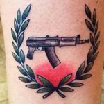 AK-74 with olive branch. #ak47 #ak74 #ak47tattoo #Aktattoos #olivebranch #peaceandwar #revolution #2ndamendment #kalashnikovtattoo #kalashnikov #gun #guntattoo 