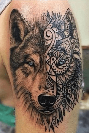 Fenris the wolf tribal tattoo.