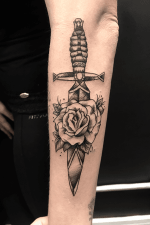 Old School Dagger and Rose