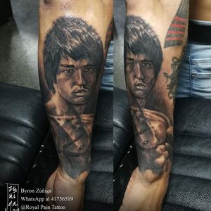 Bruce Lee in #blackandgrey #tattoo #guatemala