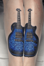 Guitar on shin #edinburghtattooartist #tattoo #guitartattoo #superbtattoos 