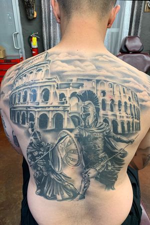 Healed black and grey backpiece #blackandgrey #backpiece #realism #denver 