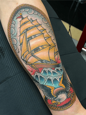 Super fun one shot #clippership #traditional #neotraditional #eagle #nautical 