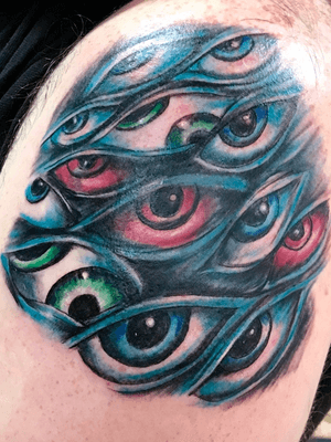 Cluster of eyes; inspired by Tool & Alex Grey