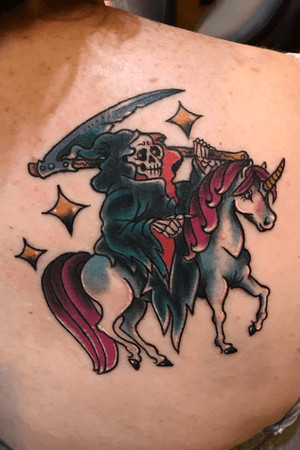 Death riding a Unicorn! 🦄☠️