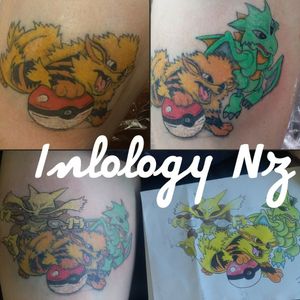 added another pokemon to this thigh piece.  cant wait to see what ome will be next#pokemontattoo #pokeballtattoo #cartoontattoo #colorfulltattoo #inked #ColorfulTattoos #colortattoos #colortattoo #thightattoos #sleeveinprogress #sleevetattoo #3rd #christchurch #christchurchtattoo #ink #90scartoon #80s #90s #cartoon #fullcolor 
