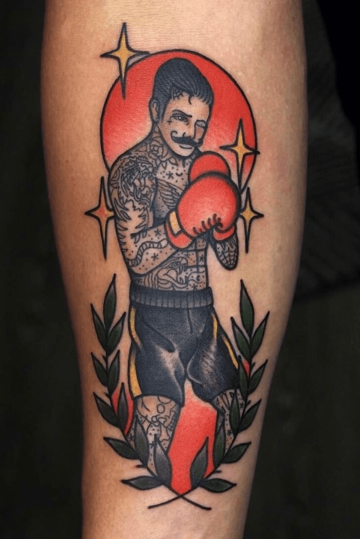 50 Traditional Boxer Tattoo Designs For Men  Retro Boxing Ideas  Boxing  tattoos Boxer tattoo Traditional tattoo boxer