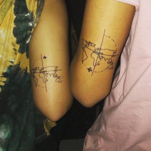 sibling tattoo #Travel #tattoo #traveltattoos #partner #siblings 