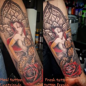 Jessica Rabbit personalized by me with leopard dress with mandala background.From fresh to heal.