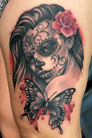 Day of the Dead watercolor butterfly sexy ass seductive bedroom eyes type shit...