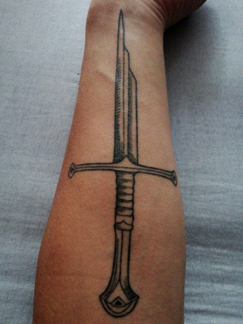 Blackwork Sword Tattoo by Adam Mir  Tattoos