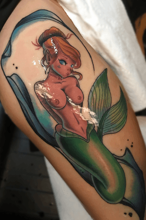 Custom mermaid i did on the thigh