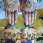 Thor & Loki Knuckle Tattoos with Dotwork Shading #Thor #ThorTattoo #Loki #LokiTattoo #Knuckle #KnuckleTattoos #Knuckles #Finger #FingerTattoos #Fingers #WordTattoo #Words #Lettering #Text #Dotwork #DotworkTattoo 