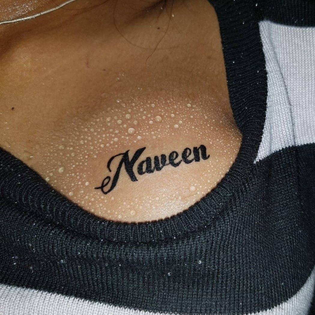 Arjun Prajapat  Customize your script tattoo just as you want at Black  Ink Shade Tattoos DM us to get a spectacular Script Tattoo today Check out  these amazing Naveen Script Tattoo