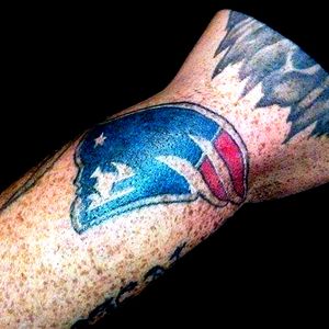 1st Tattoo I ever Did. My brother loves them Patriots.