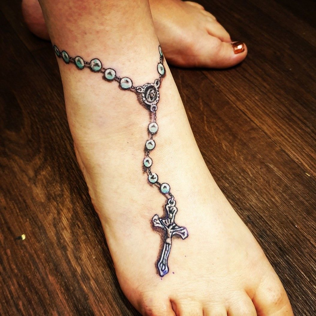 Share more than 56 rosary anklet tattoo latest
