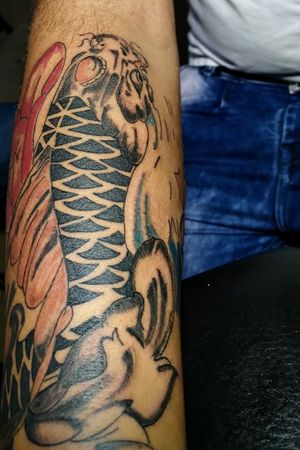 Koi Fish TattooSleeve in Progress#getinked #getinkD #inked #inkD #tattoodo #itattooyou #koifishtattoo #sleevetattoos 
