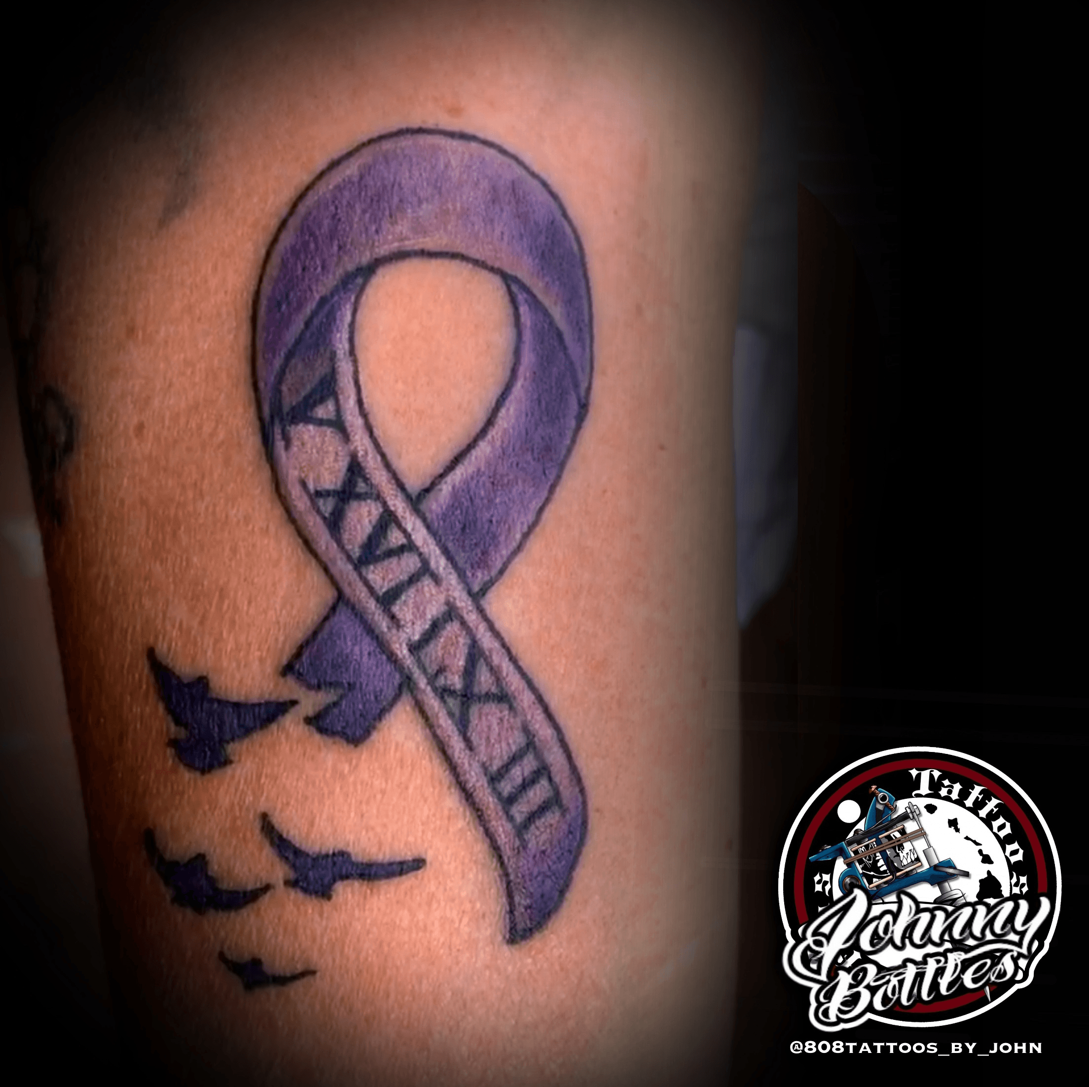 Tattoo uploaded by JOHNNY BOTTLES • Cancer Ribbon Tattoo • Tattoodo