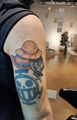 Tattoo Uploaded By Jurgen New Addition Onepiece Nakama Ace Sabo Luffy Colours Tattoo Japan Tattoodo