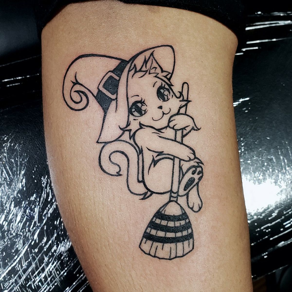 Tattoo uploaded by Michelle Arrué • Witch Cat in my style • Tattoodo