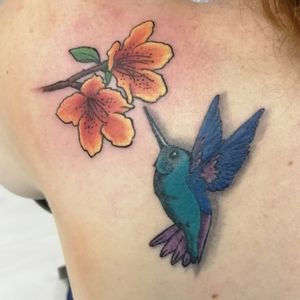 Hummingbird and Azalea