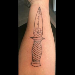 Dagger - forget-me-not - quote tattoo
