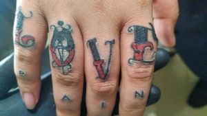 Finger tattoos retouch. 1/4