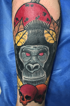 Tattoo gorila estilo neotradicional 