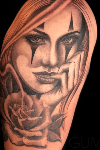 Guivy / ART FOR SINNERS / Geneva #girl #portrait #chicano #catrina #mexican #clown #tattoo #guivy #geneve #geneva #tattoosleeve #tatouage #tatoueur #tatoueuse #meilleur #modele #bras #manchette 