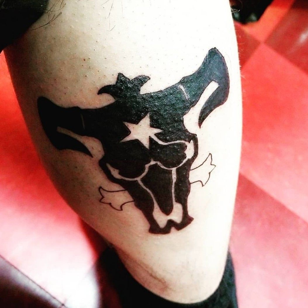 Black bulls logo by Austin at Hart and Huntington tattoo Co in Nashville TN   rtattoos