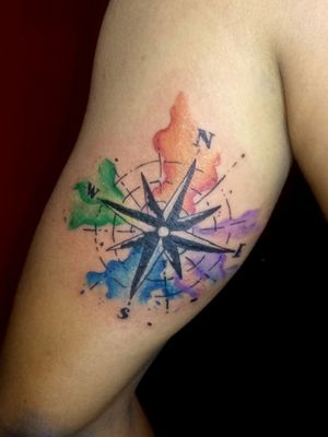 Watercolor compass