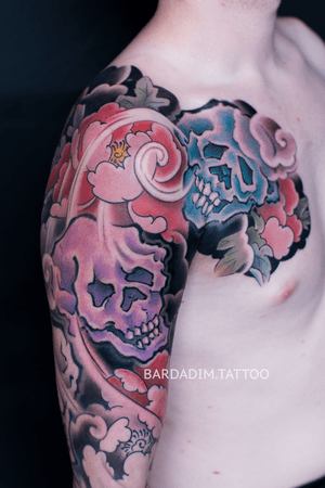 Japanese tattoo NYC. Bardadim tattoo. #japanesetattoo #irezumi #skull
