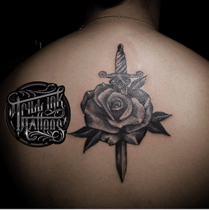 Rose x Dagger (Neo Traditional Black And Grey)