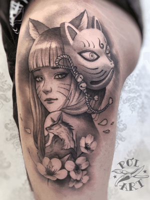 Kitsune #realismo #bng #tattoo #tattoos #bngtattoo #art #kitsune #black #dotwork 