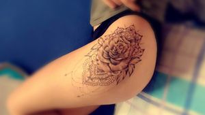 Tattoo#hiptattoos #rosetattoo  #mandalatattoo  #blackandgrey  #tattooartist  #Nenad