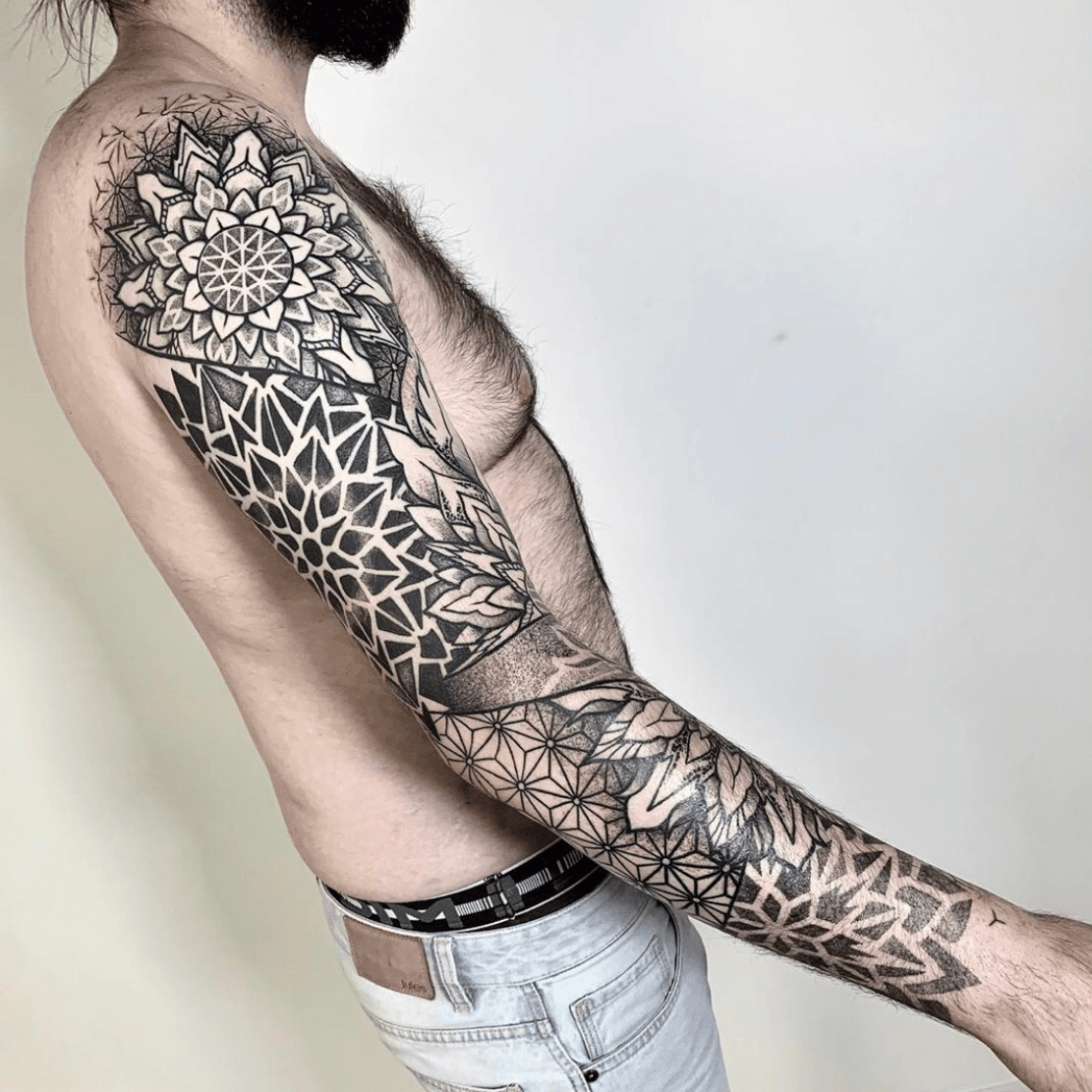 Tattoo uploaded by QVNM • Mandala dotwork blackwork full sleeve • Tattoodo
