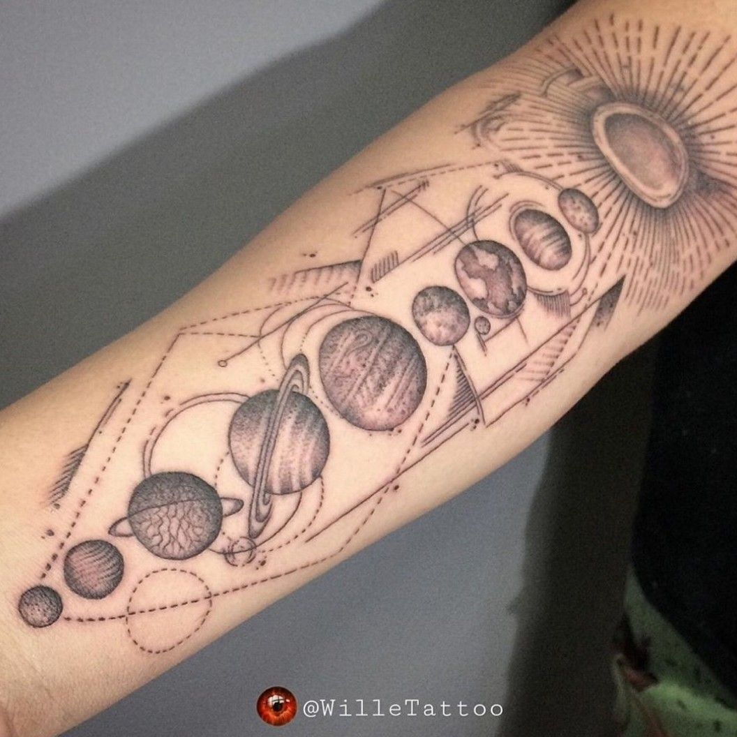 Tattoo uploaded by Gabriel Gonçalves • Sistema solar #sistemasolar #planets  #sol • Tattoodo