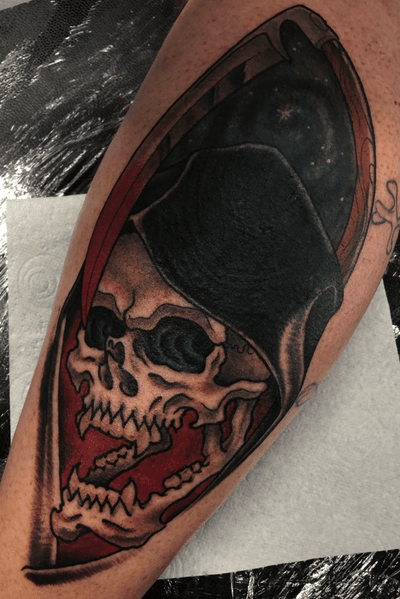Space Reaper cover up #spacereaper #reapertattoo #grimreaper #grimreapertattoo #boldtattoo #boldtattoos #boldwillhold #tradtatts #traditionaltattoo #traditionaltattoos #skulltattoos #skulltattoo #dublin #dublintattoo #dublintattoostudio #dublintattooartist #irish